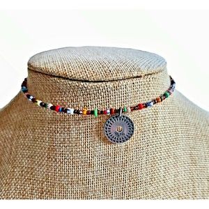 Silpada 925 Seedbead Choker Necklace 925 Medallion